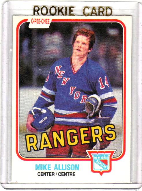1981 O-Pee-Chee  Mike Allison Rookie Card #221 - New York Rangers
